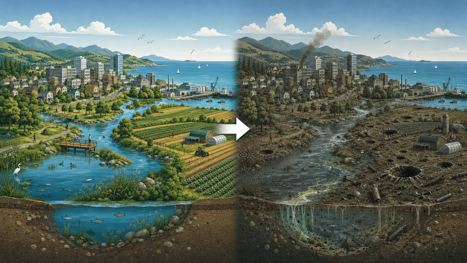 before and after pathway of Fuel Fires and Toxic Smoke