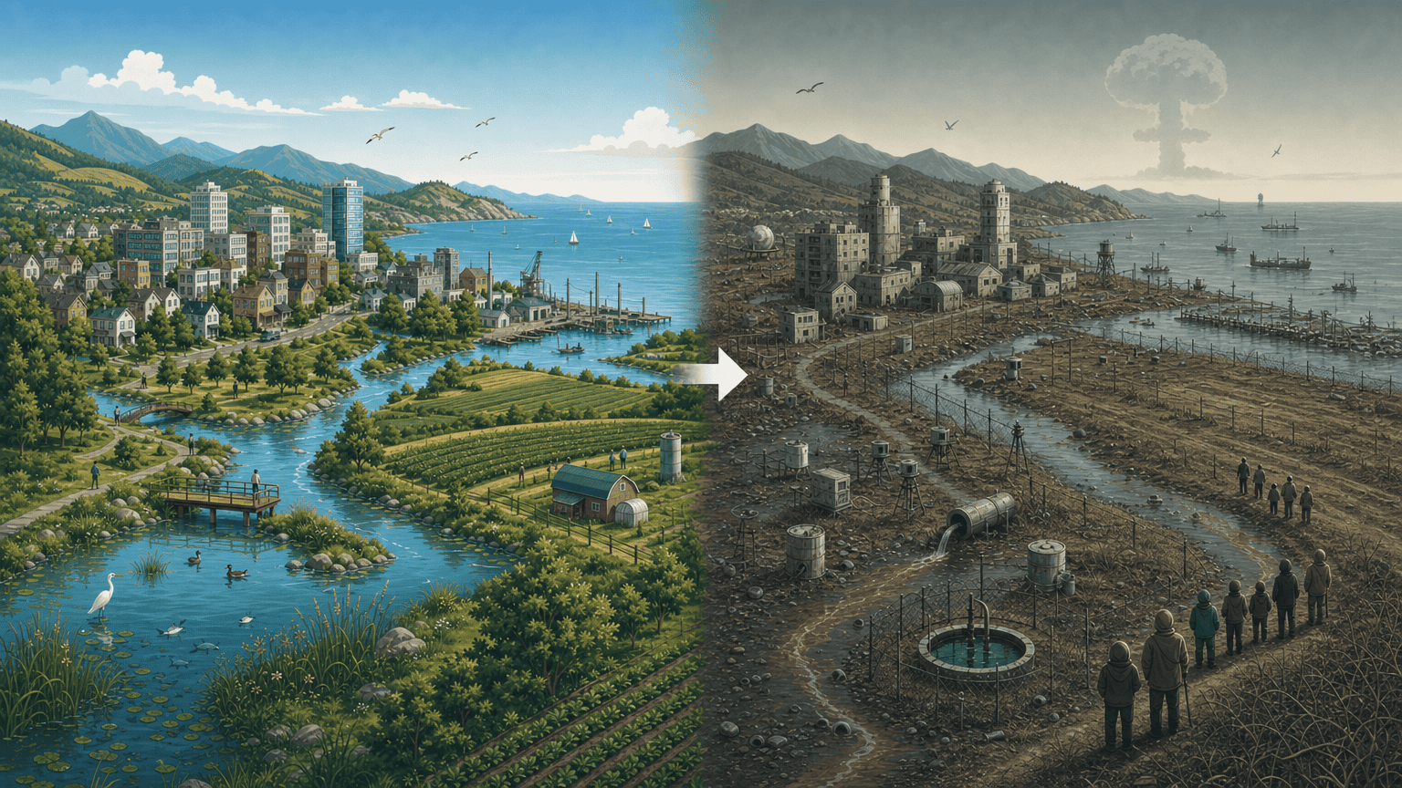 before and after pathway of Fuel Fires and Toxic Smoke